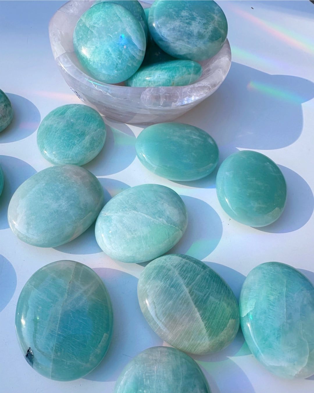 Amazonite Palm Stones