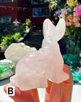 Hand Carved Rose Quartz Rabbit