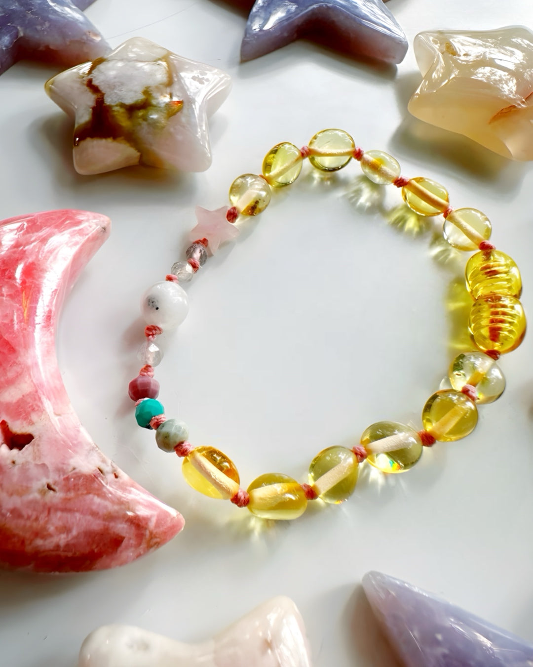 “Wish” Baltic Amber &amp; Gemstone Bracelet