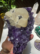 Amethyst Cluster w/ Druzy Calcite from Uruguay Baltic Mermaid
