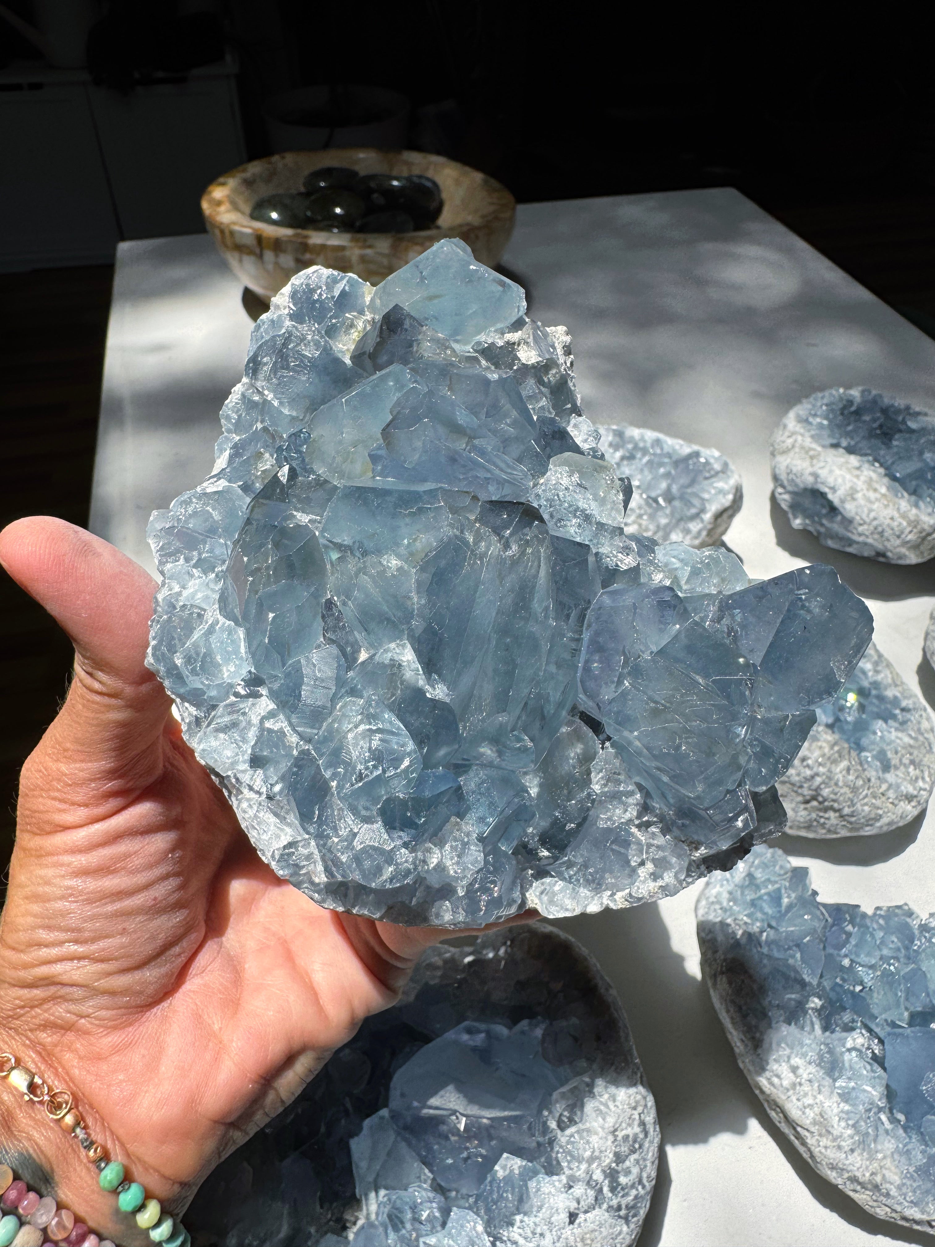 Celestite Cluster Baltic Mermaid