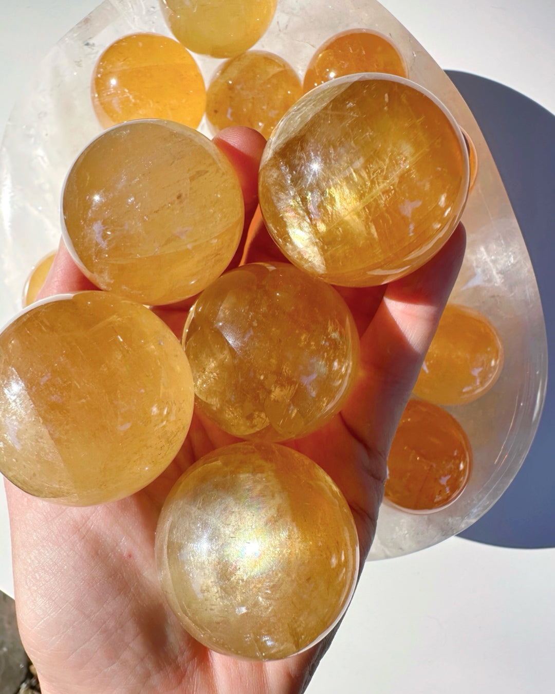 Honey Optic Calcite Spheres - AAA - Baltic Mermaid