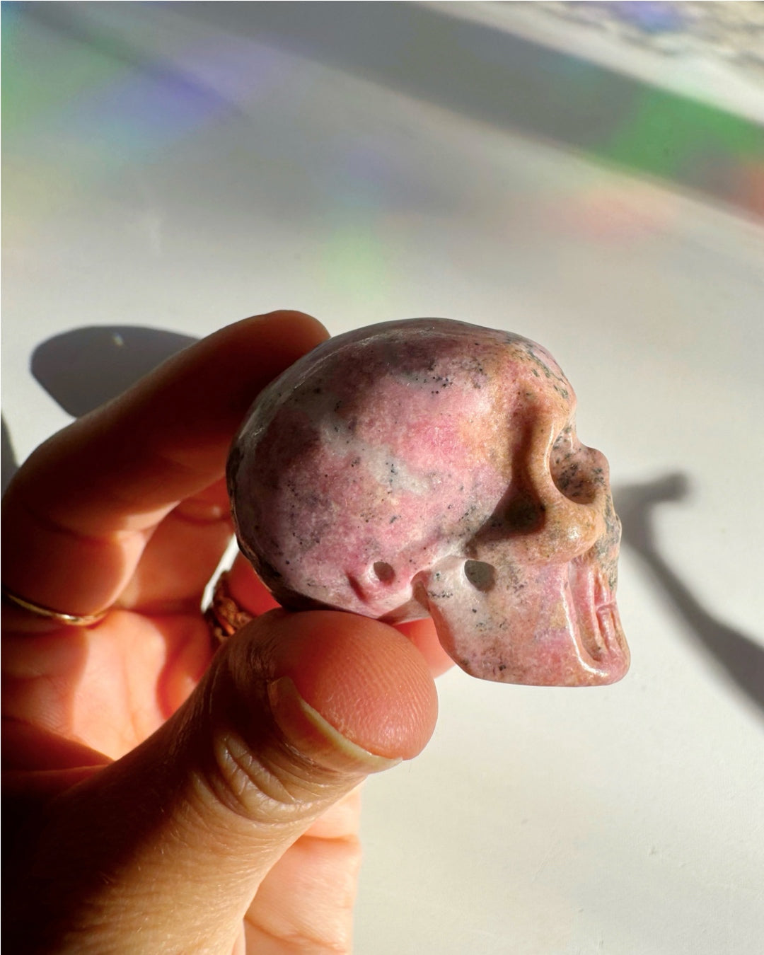 Rhodonite Skull