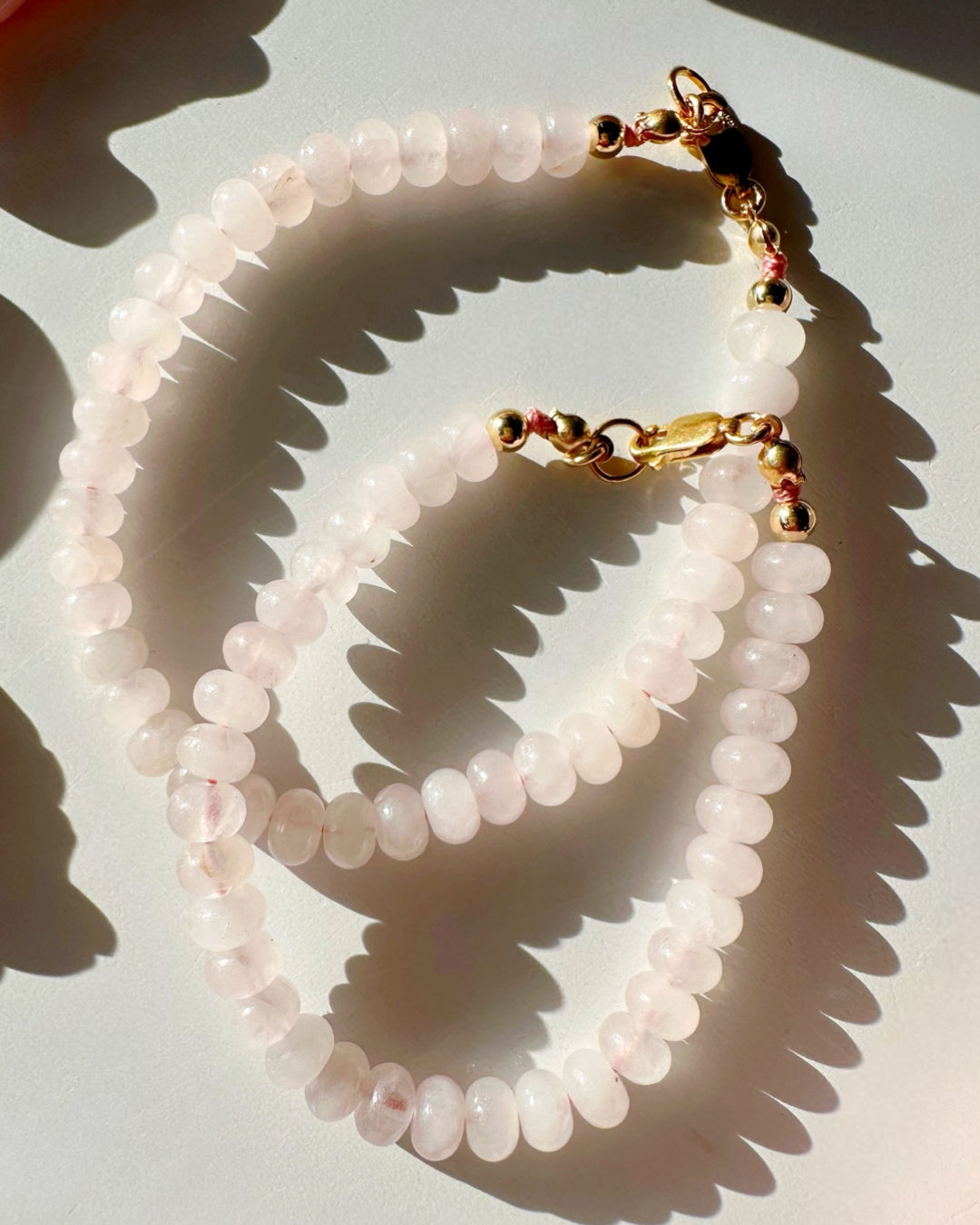 Rose Quartz Gemstone Candy Bracelet - RTS - Baltic Mermaid