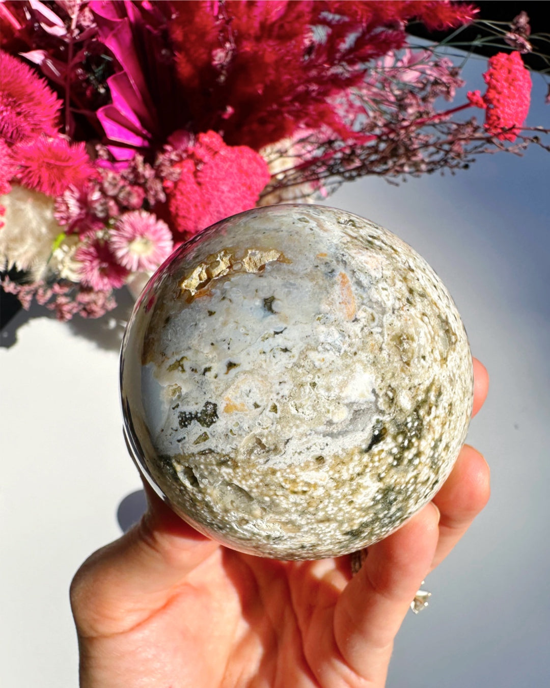 Ocean Jasper Sphere - Baltic Mermaid