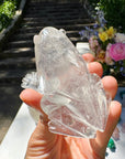 Hand Carved Clear Quartz Frog