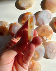 Flower Agate Flat Palm Stones