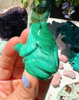 Hand Carved Malachite Frog