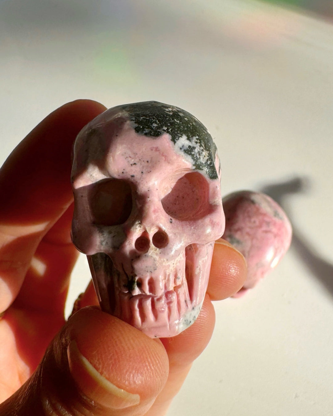 Rhodonite Skull