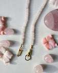 “Hand of Love” Rose Quartz Gemstone Candy Necklace