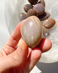 Sunstone & Peach Moonstone Palm Stone - F