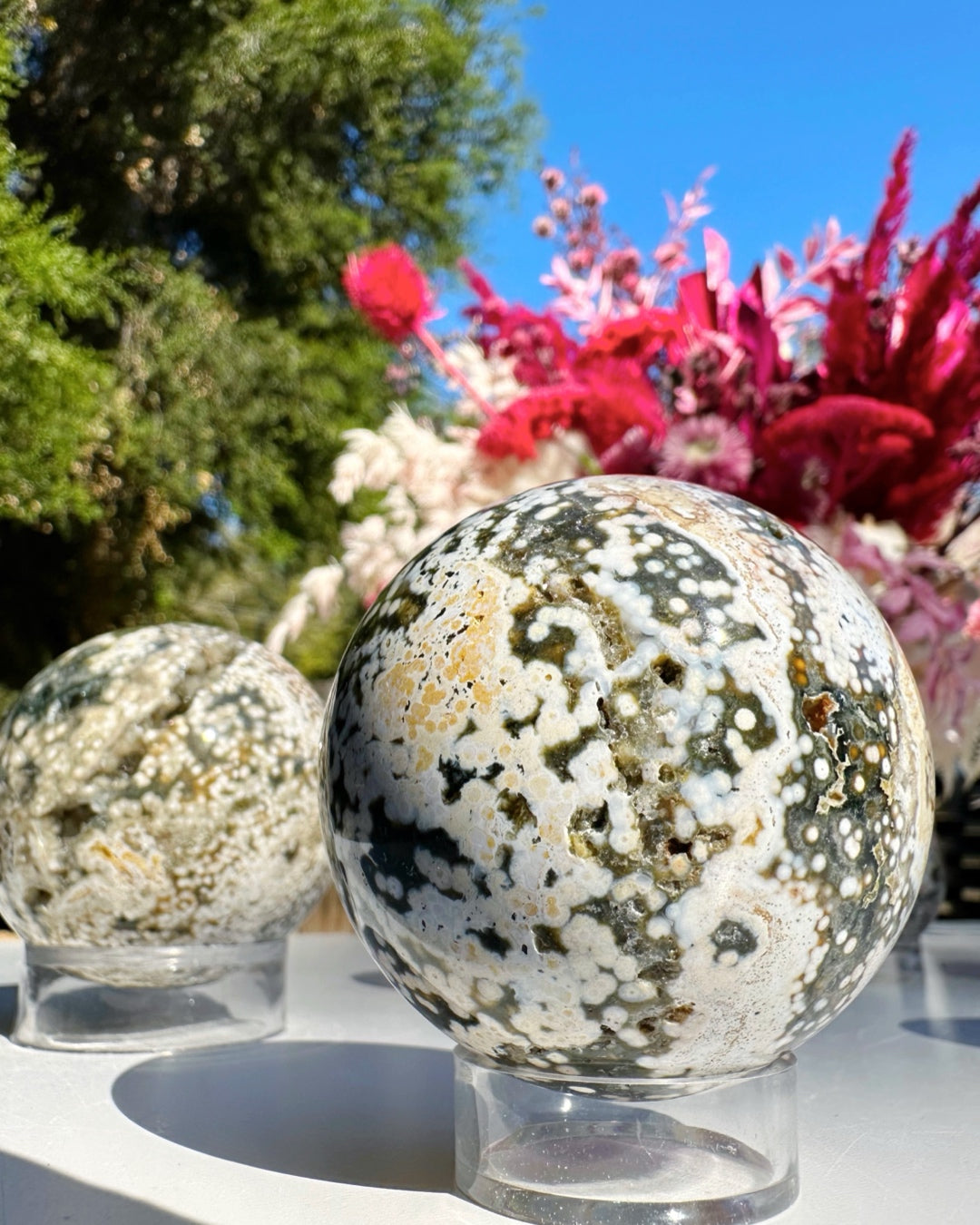 Ocean Jasper Sphere - Baltic Mermaid