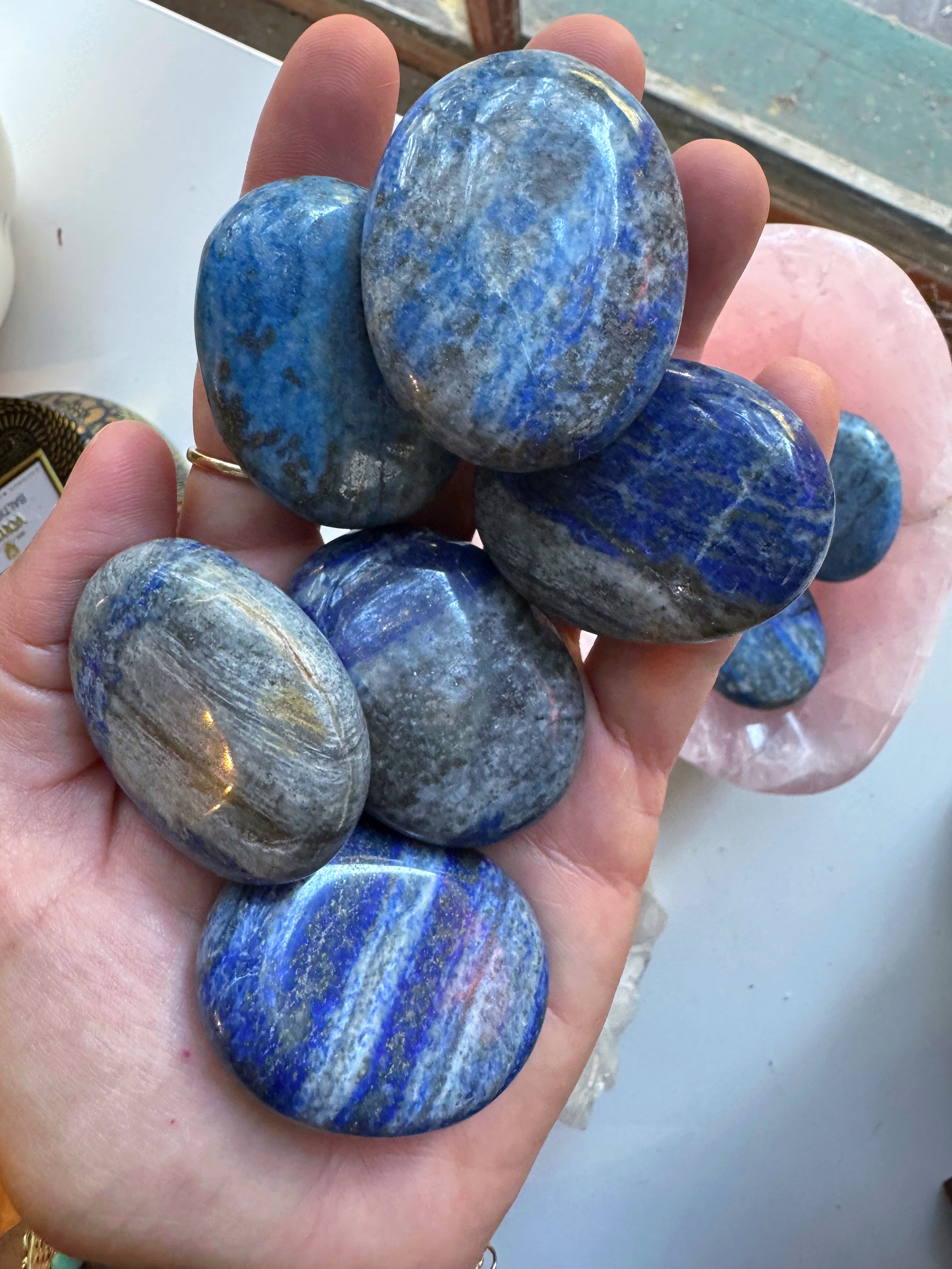 Lapis Lazuli Palm Stones Baltic Mermaid