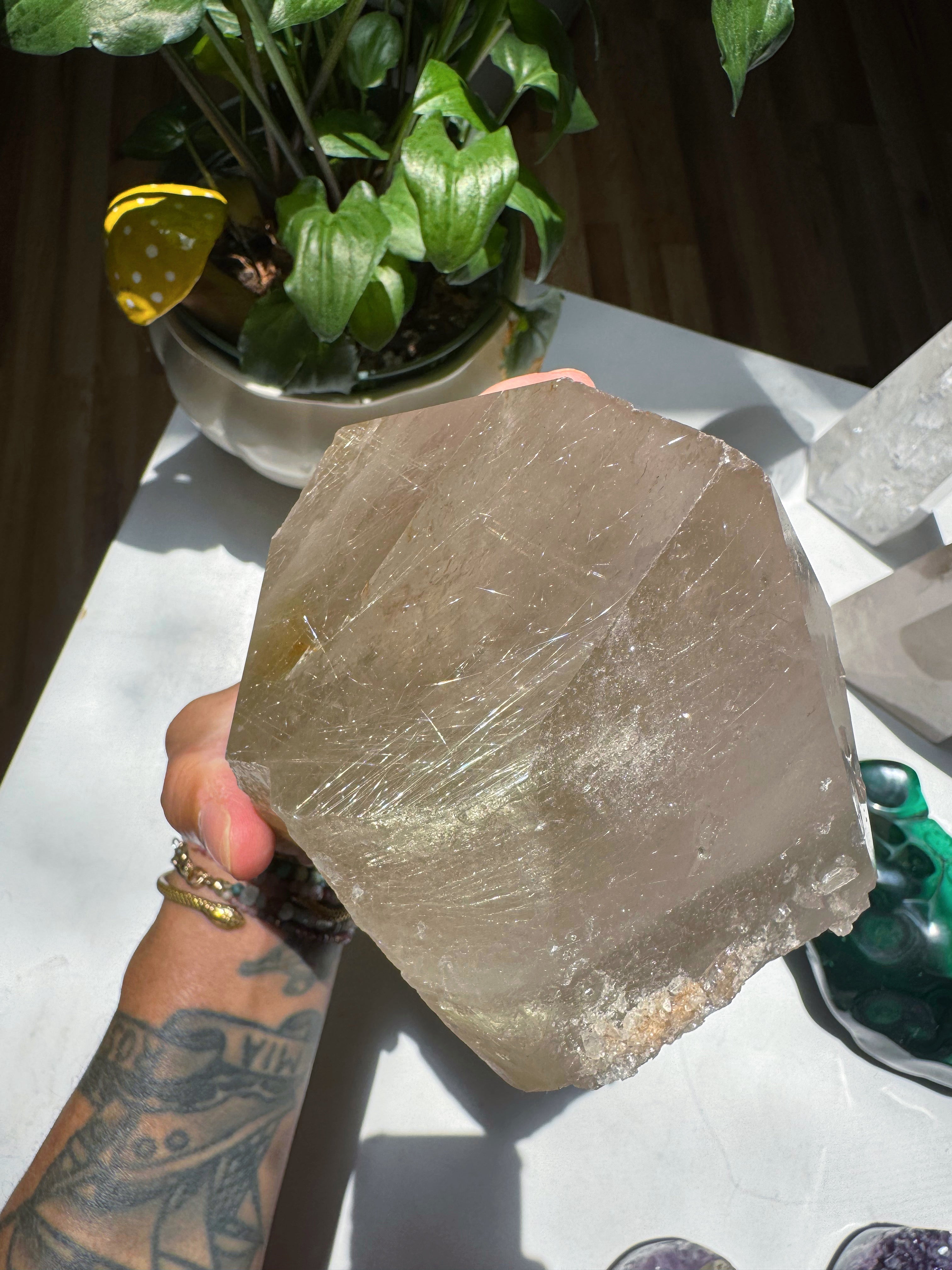 Large Rutilated Quartz Point from Brazil w/ Recordkeepers Baltic Mermaid