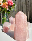 Rose Quartz Tower w/ Iron Inclusions