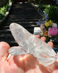 Hand Carved Clear Quartz Frog