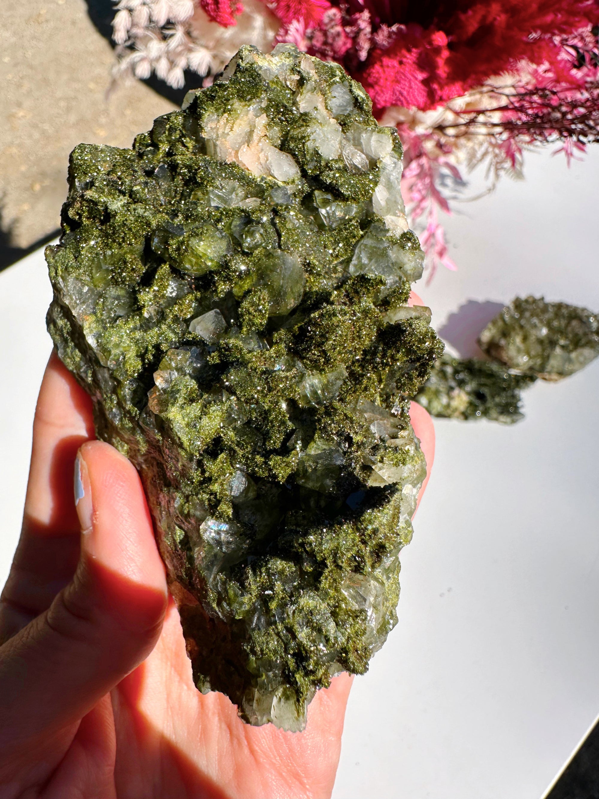 Epidote Quartz Cluster