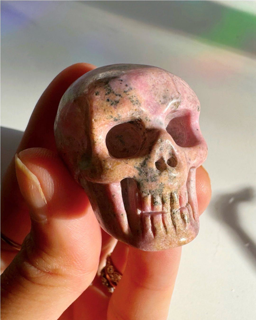 Rhodonite Skull