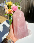 Rose Quartz Tower w/ Iron Inclusions