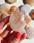 Flower Agate Flat Palm Stones