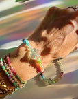 Rainbow Clover Gemstone Candy Bracelet