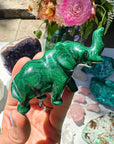 Hand Carved Malachite Elephant