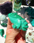 Hand Carved Malachite Frog