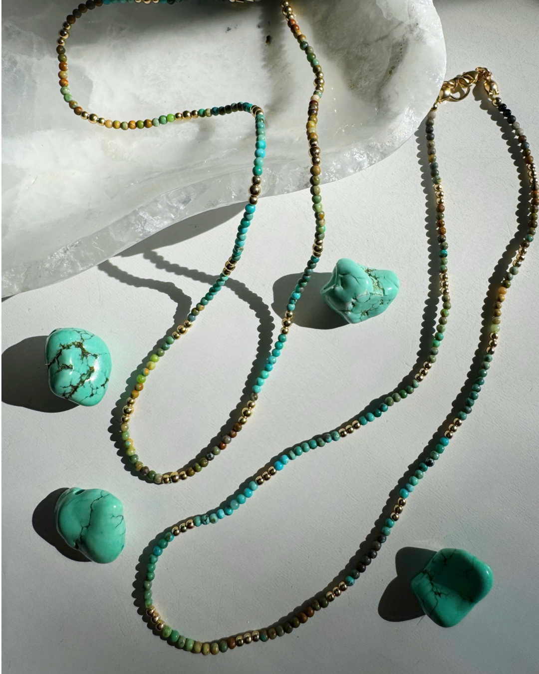 “Tiny Tina” - Turquoise Gemstone &amp; 14k GF Choker