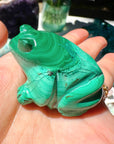 Hand Carved Malachite Frog