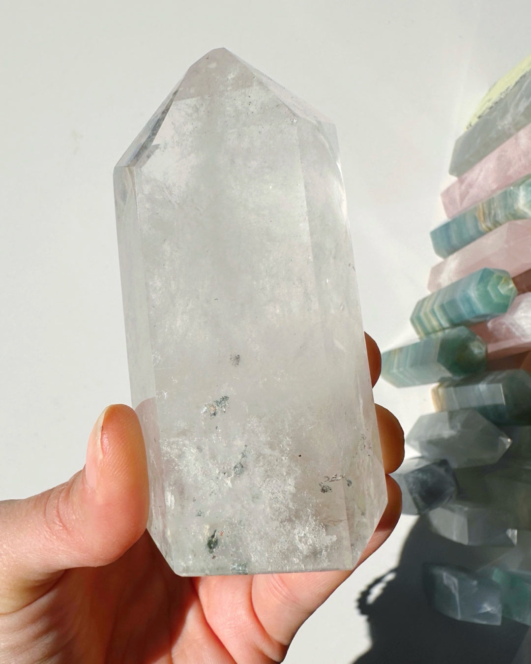 Clear Quartz Tower w/ Chlorite Inclusions