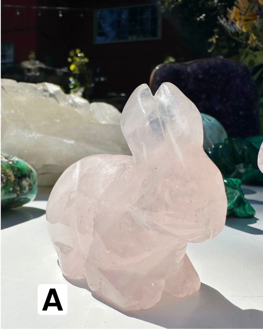 Rose Quartz Hand Carved Rabbits - Baltic Mermaid