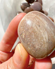 Sunstone & Peach Moonstone Palm Stone - F