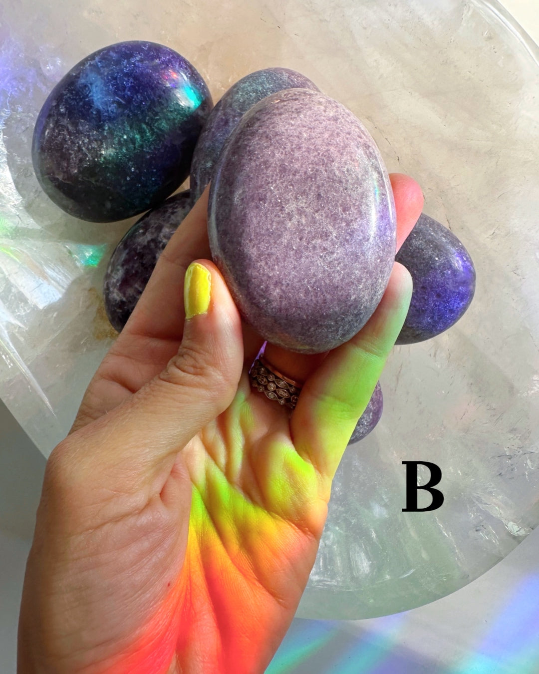 Lepidolite Palm Stones - Baltic Mermaid