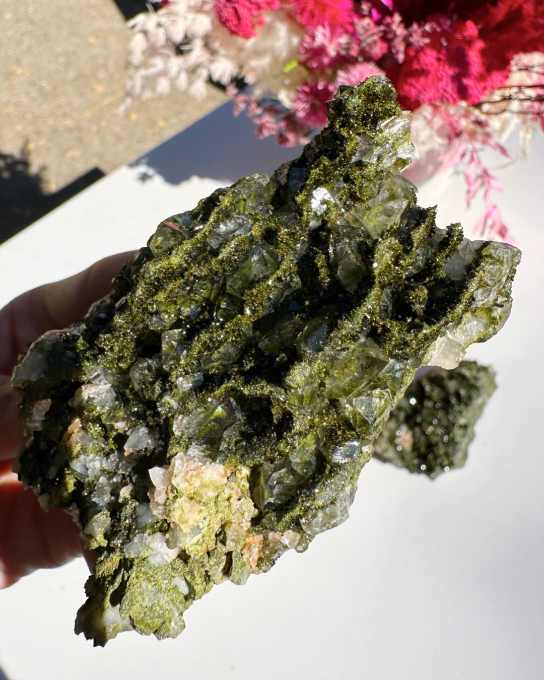 Epidote Quartz Cluster - Baltic Mermaid