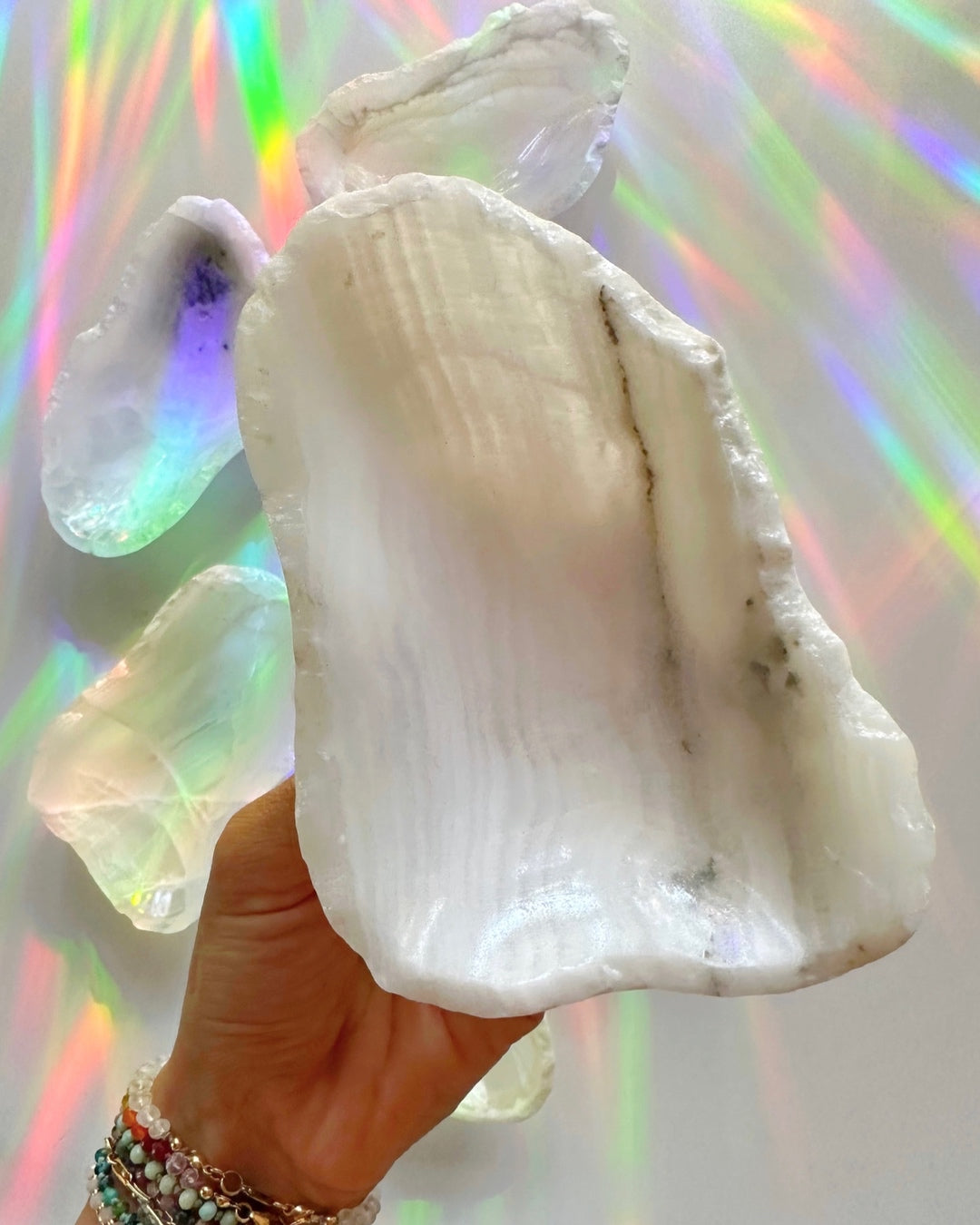 White Calcite Dish E - Baltic Mermaid