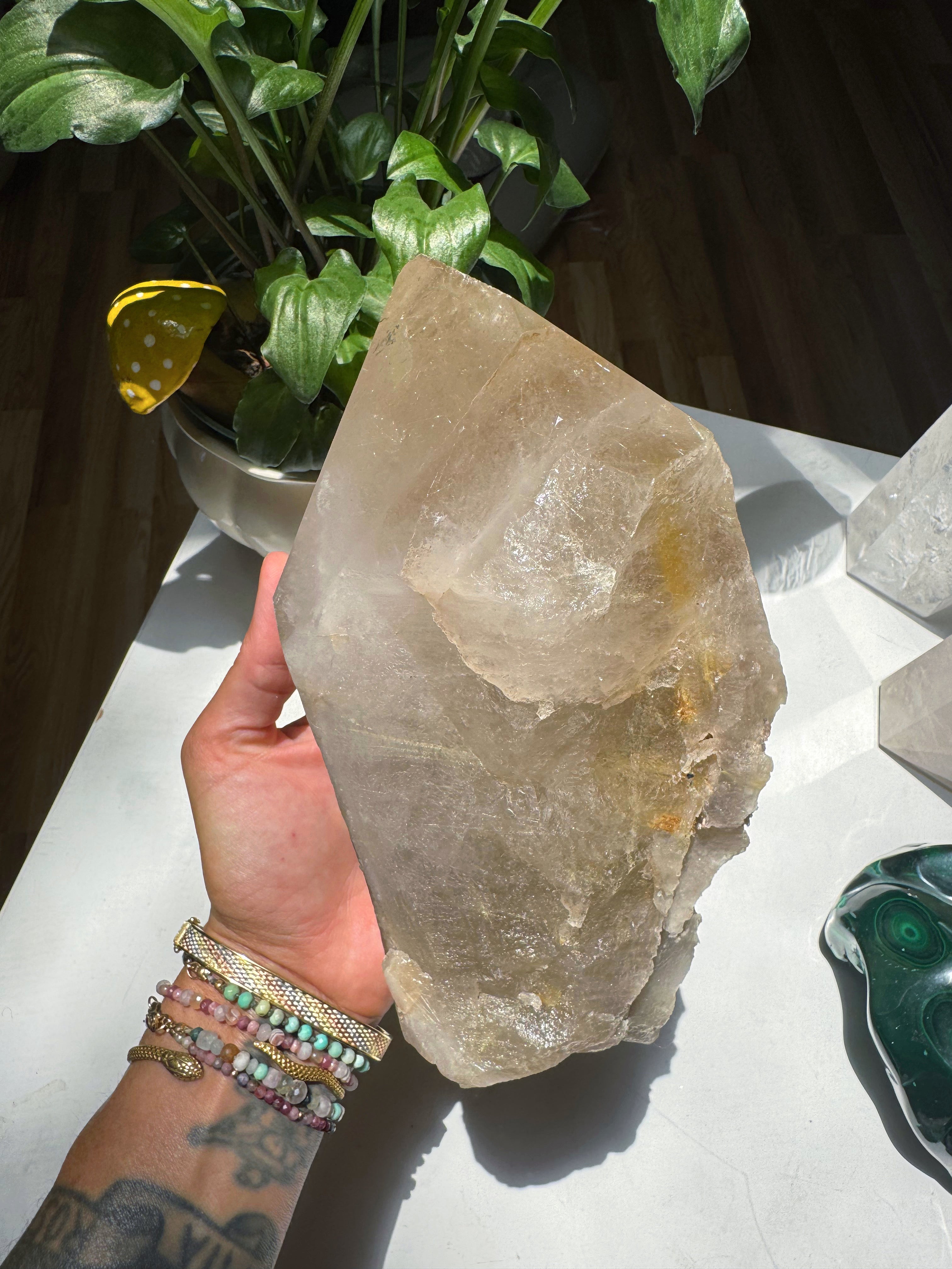 Large Rutilated Quartz Point from Brazil w/ Recordkeepers Baltic Mermaid