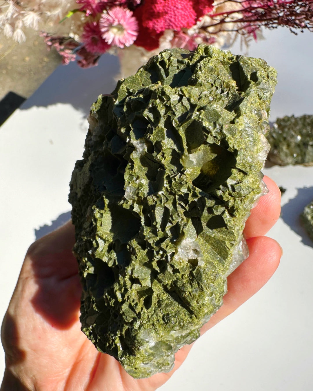 Epidote Quartz Cluster