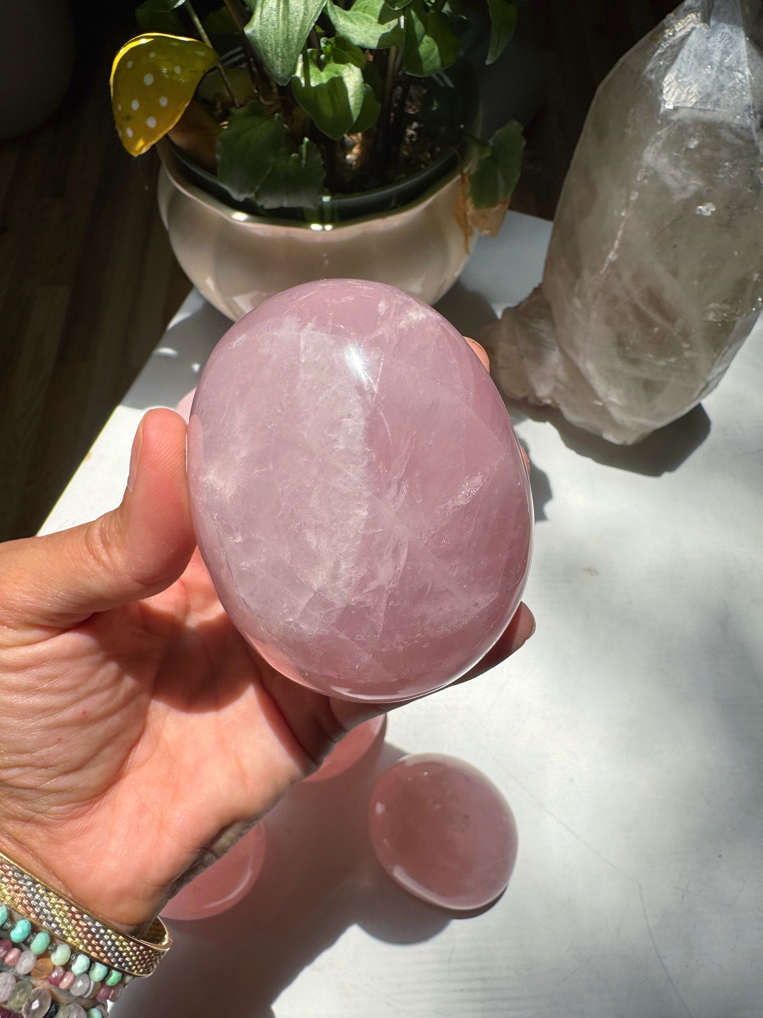 Large Rose Quartz Pebble Baltic Mermaid