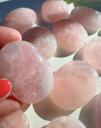 Rose Quartz Flat Palm Stones