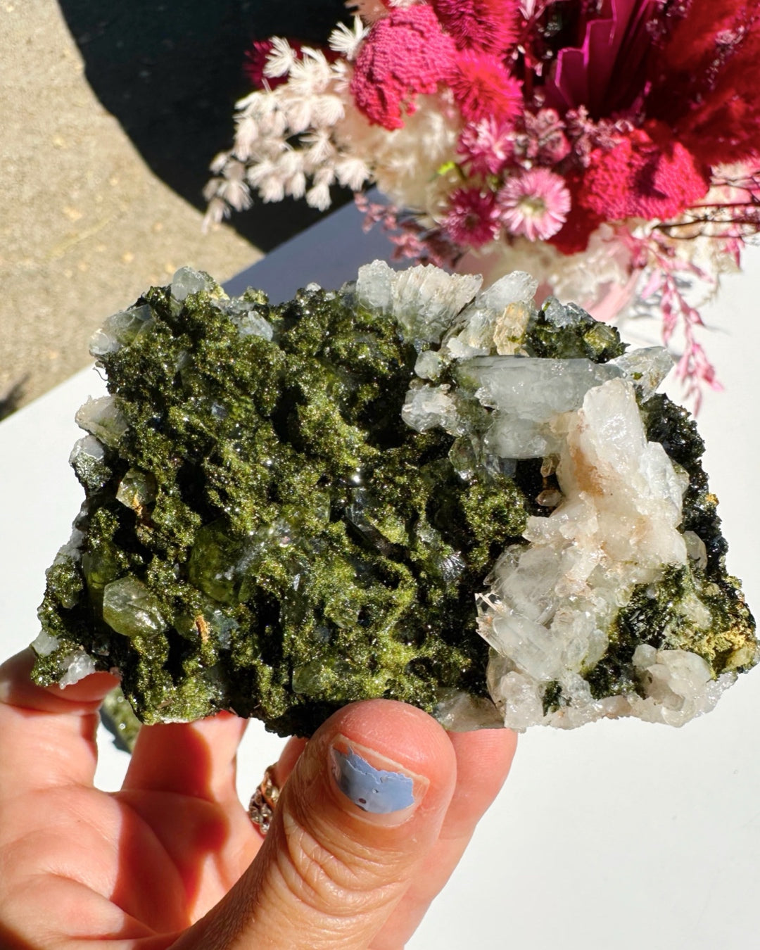 Epidote Quartz Cluster - Baltic Mermaid