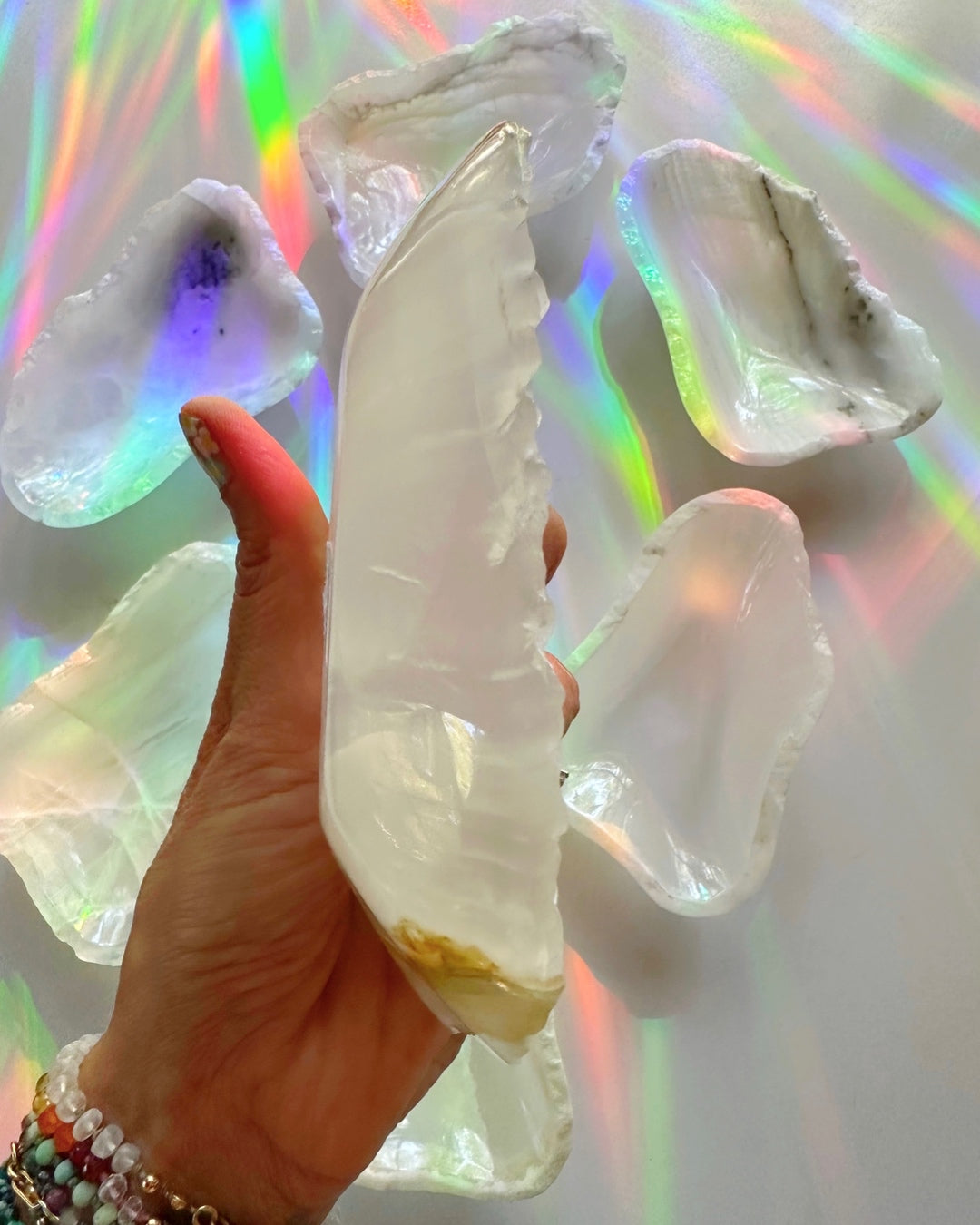 White Calcite Dish D - Baltic Mermaid