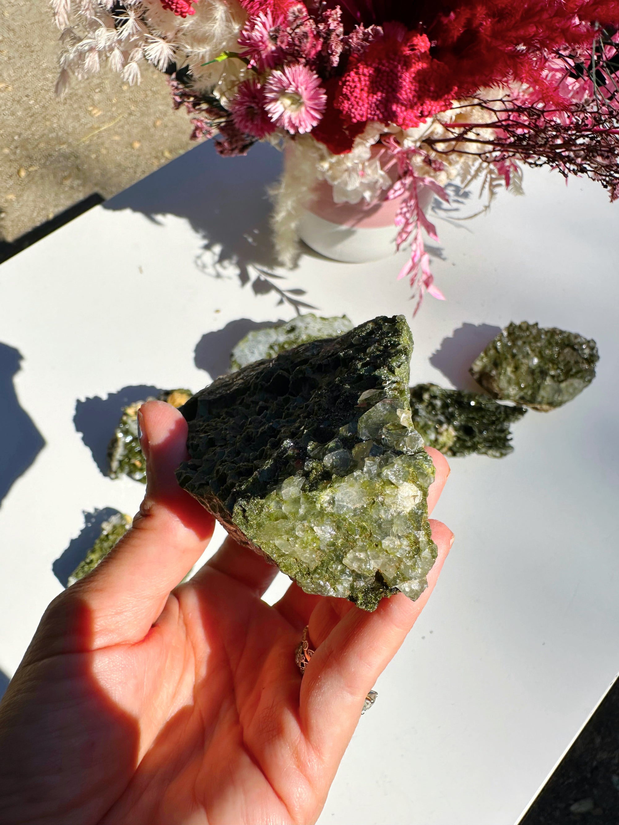 Epidote Quartz Cluster