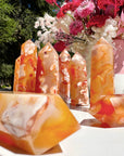 Carnelian Flower Agate Towers