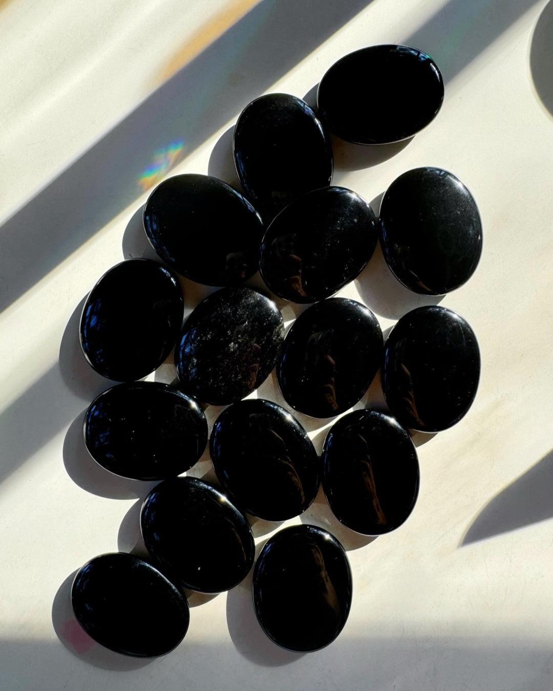 Black Obsidian Flat Palm Stones