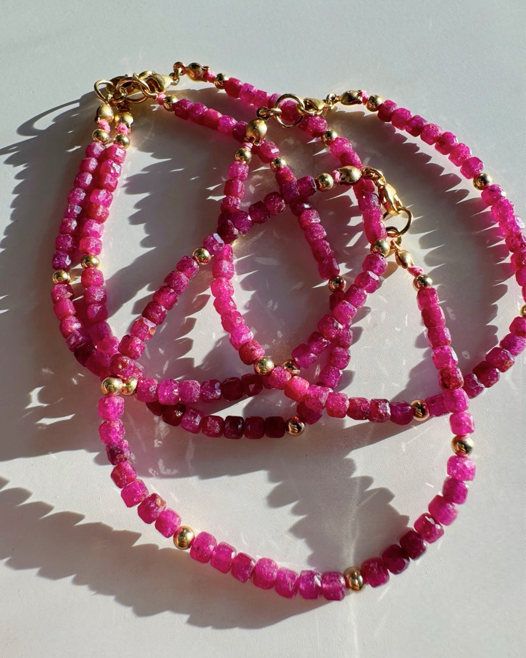 “Judy” - Ruby Gemstone Candy Bracelet - Baltic Mermaid