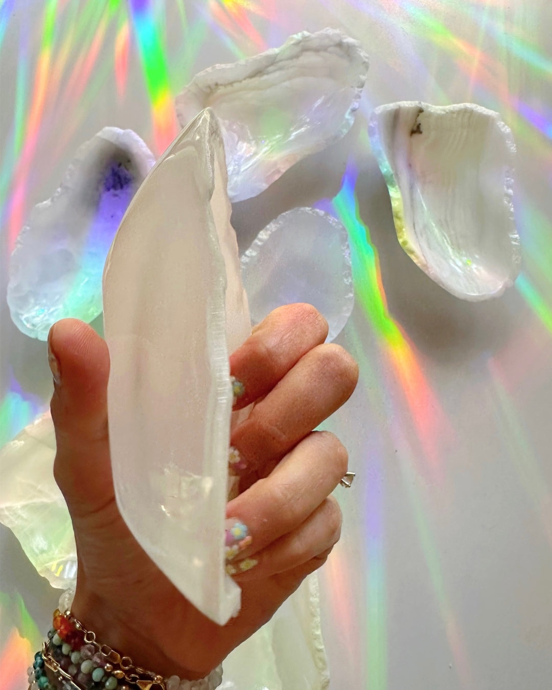 White Calcite Dish F - Baltic Mermaid