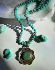 “Chelsea” - Turquoise & Sterling Silver Necklace w/ Flower  Pendant