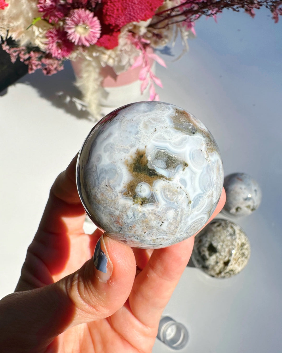 Ocean Jasper Sphere - Baltic Mermaid