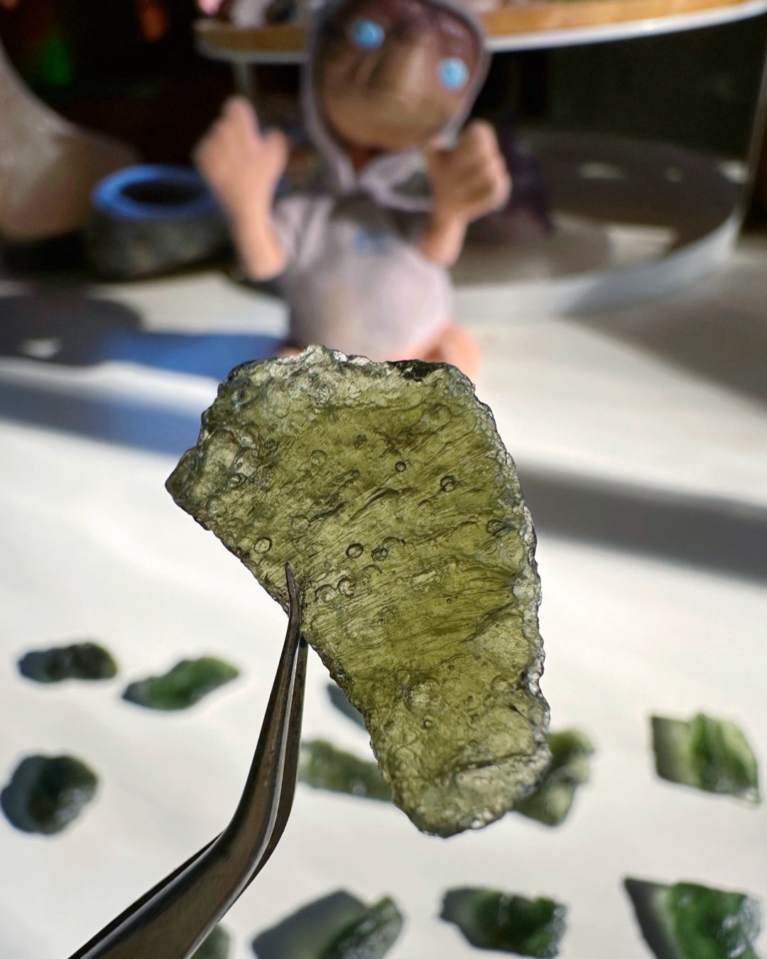 Chlum Moldavite w/ Rainbow #5 - AA - Baltic Mermaid