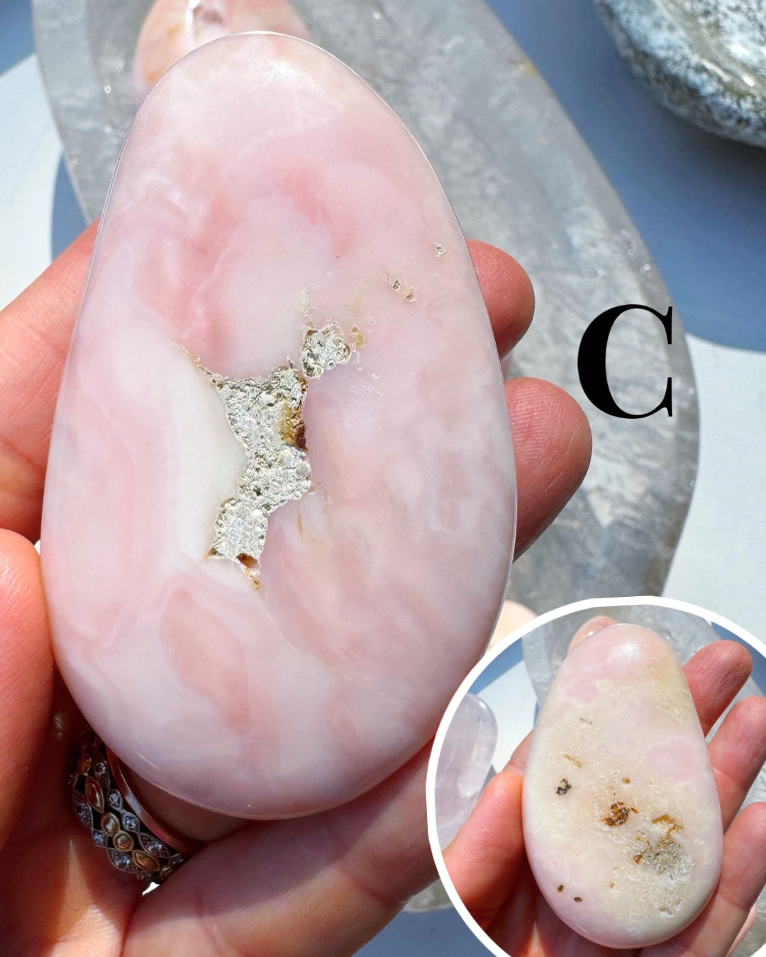 Pink Opal Palm Stones